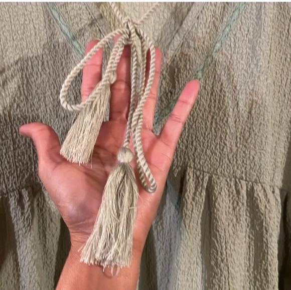 Avanti The Label Cotton Boho Tiered Wide Sleeves Flowy Mini Dress NWOT - Picture 4 of 7